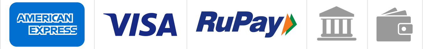 American Express, Visa, RuPay, net banking and wallet